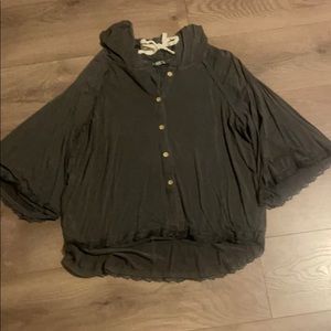 Women’s top with hood, lace bottom detailing